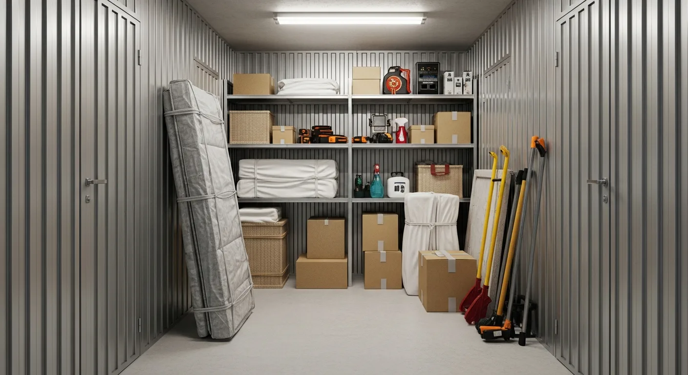 Box de stockage organisé pour des travaux de rénovation